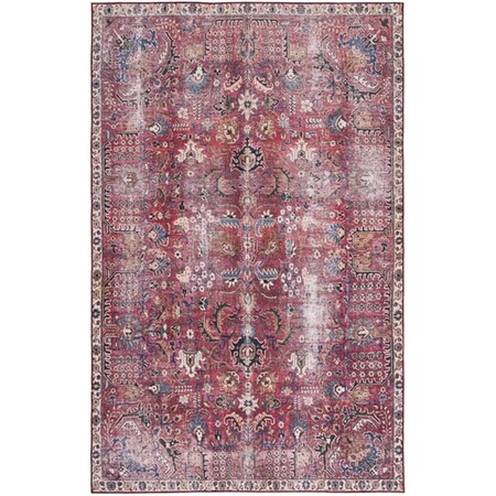 Safavieh 6 x 6 ft. Tucson Collection Square Power Loomed Rug Red & Beige TSN174Q-6SQ